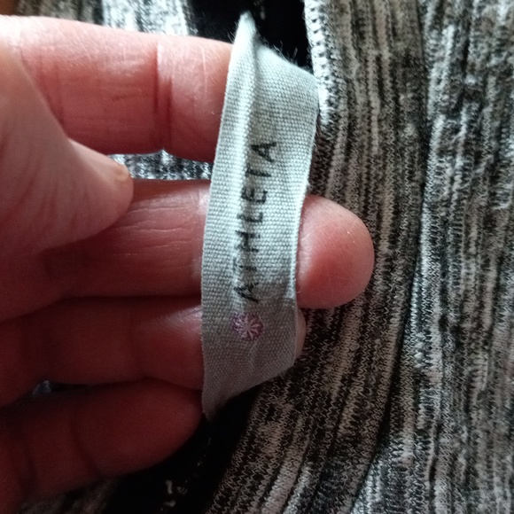 Athleta Gap Size M Midi Grey+Black Long Slv Pockets Stretchy Dress Excel. Cond. - Picture 8 of 9